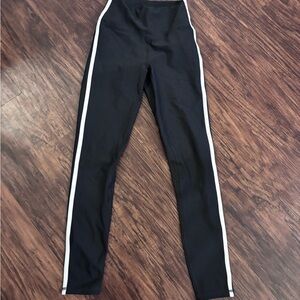 Abercrombie women’s Black Leggings with White Stripes